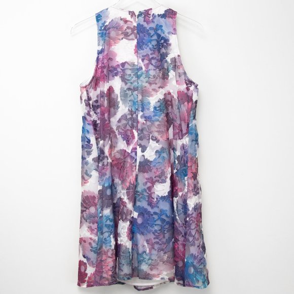 Badgley Mischka Olga Dress Sleeveless Floral Embroidery A-Line Pink Size 6 New - Picture 2 of 6